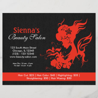 Flyer Salón de belleza (ladrillo de fuego)