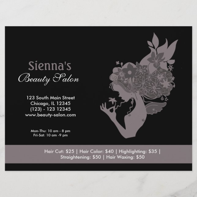 Flyer Salón de belleza (Lavender Rubor) (Frente)