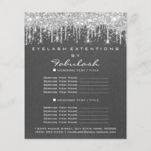 Flyer Salón de belleza maquillaje Plata Gris Kraft