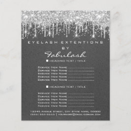 Flyer Salón de belleza maquillaje Plata Gris Kraft