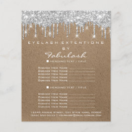Flyer Salón de belleza maquillaje Plata Rústica Kraft