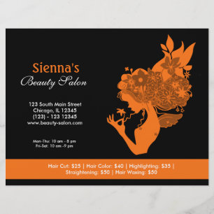 Flyer Salón de belleza (Naranja)
