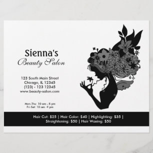 Flyer Salón de belleza (negro)