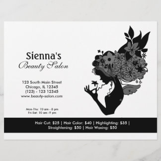 Flyer Salón de belleza (negro)