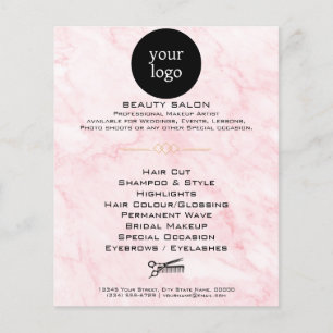 Flyer Salón de Belleza Pink Marble