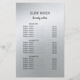 Flyer Salón de belleza plateado del glamur