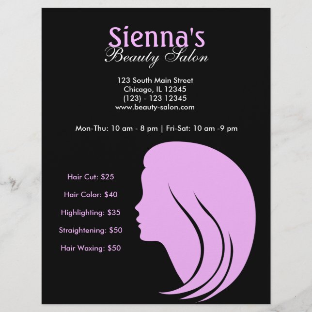 Flyer Salón de belleza (Plum) (Frente)