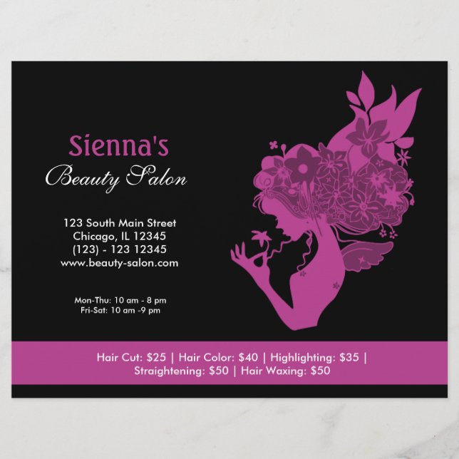 Flyer Salón de belleza (Plum) (Frente)