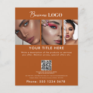 Flyer Salón de belleza promocional de negocios Terracota