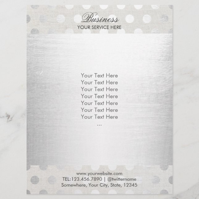 Flyer Salón de belleza puntos modernos de plata (Frente)