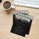 Flyer Salón de belleza Purpurina Holográfico Negro Elega<br><div class="desc">Elegante Purpurina holográfico moderno Salón de belleza Volante negro</div>