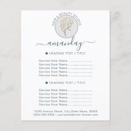 Flyer Salón de belleza Reabrir logotipo QR CODE Precio B