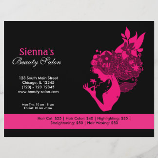 Flyer Salón de belleza (rosa profundo)