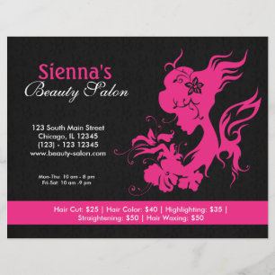 Flyer Salón de belleza (rosa profundo)