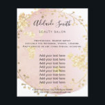 Flyer salón de belleza rosa y ruidoso con acuarela<br><div class="desc">volante de artista profesional de maquillaje en salón de belleza</div>