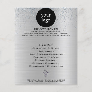 Flyer Salón de Belleza Silver Glitter