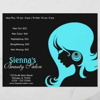Flyer Salón de belleza (turquesa)