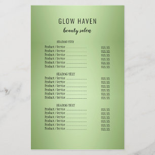 Flyer Salón De Belleza Verde De Lujo