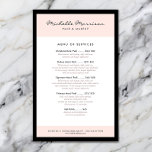 Flyer Salón de belleza y maquillaje rosado vintage, Saló<br><div class="desc">Coordina con la plantilla de la tarjeta de visita de maquillaje rosa y belleza a más tardar a las 12.01 horas. Esta plantilla clásica de volante de color rosa suave con un borde negro da una primera impresión profesional y refinada. Una estética limpia y sencilla con un toque ligeramente vintage....</div>