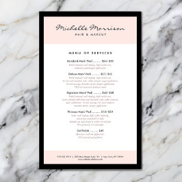 Flyer Salón de belleza y maquillaje rosado vintage, Saló