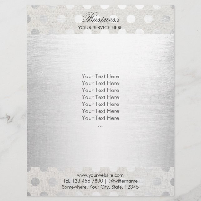 Flyer Salón de Belleza y Peluquería Modern Silver Dots (Frente)