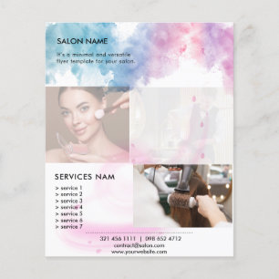 Flyer Salón de lujo con brillo púrpura