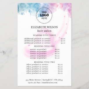 Flyer Salón de lujo con brillo púrpura