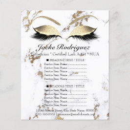 Flyer Salon de maquillaje Marble Ojo Blanco Precio Volan