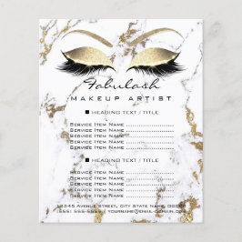 Flyer Salon de maquillaje Purpurina de ojos de mármol