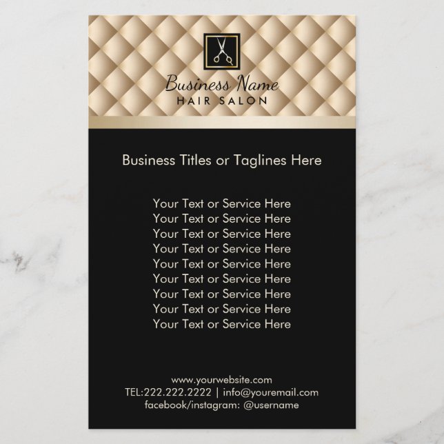 Flyer Salón De Pelo De Lujo Con Estilo De Cabello Negro  (Frente)