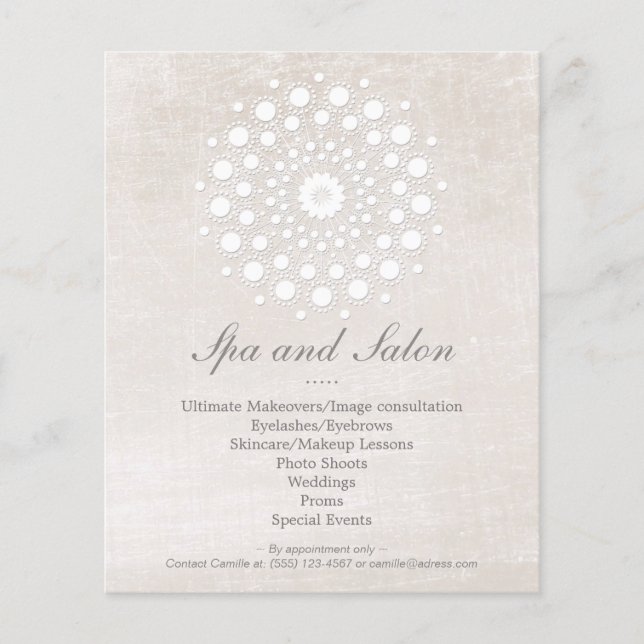 Flyer Salón de pelo sencillo y elegante y Spa Off White (Frente)