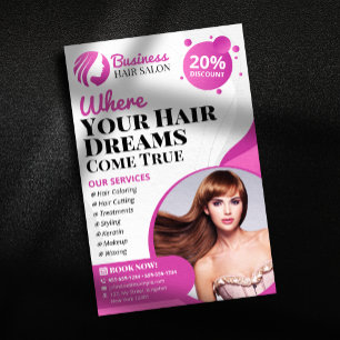 Flyer Salón de servicios de estilista de cabello moderno