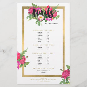 Flyer Salón de Uñas Beauty Florals White