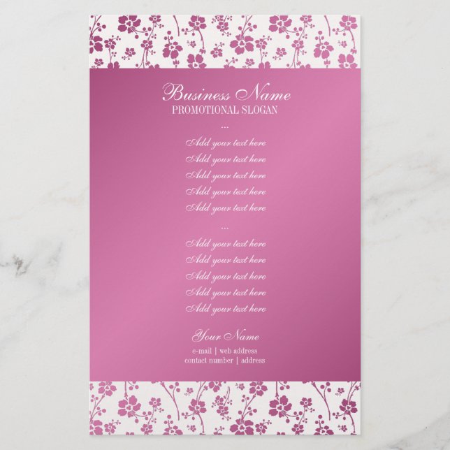 Flyer Salon Floral Pink Profesional (Frente)