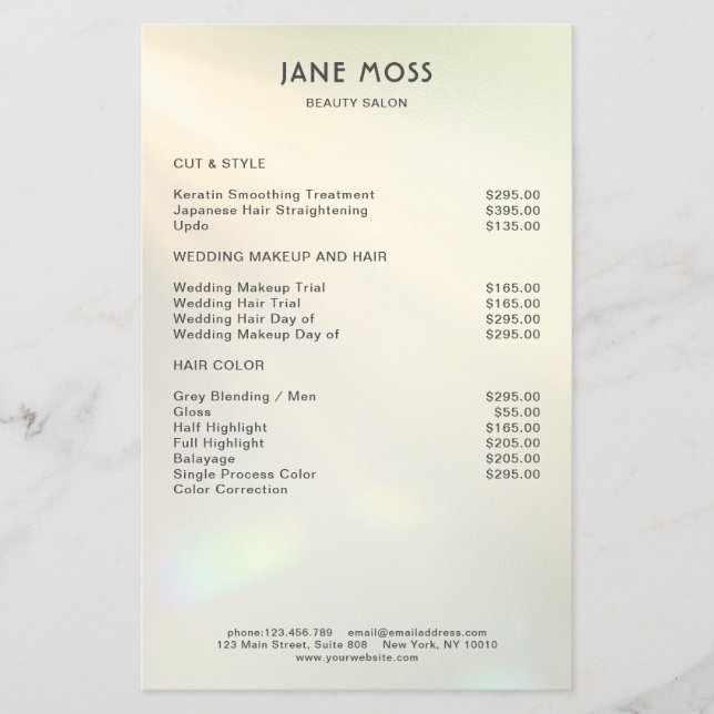 Flyer Salón Glow Moderno   (Frente)