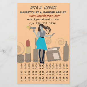 Flyer Salon Hairstylist Makeup Artist Productos de Belle