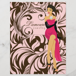 Flyer Salon Joyas Diamantes Pink Brown