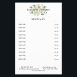 Flyer Salón moderno Blanco verde negro botánico<br><div class="desc">Elegante,  moderno,  botánico,  volante negro,  verde,  blanco. Edite su producto en unos minutos introduciendo su nombre,  servicio y precios. Puede elegir la fuente,  el color y la posición individualmente "personalizando más".</div>