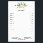 Flyer Salón moderno Blanco verde negro botánico<br><div class="desc">Elegante,  moderno,  botánico,  volante negro,  verde,  blanco. Edite su producto en unos minutos introduciendo su nombre,  servicio y precios. Puede elegir la fuente,  el color y la posición individualmente "personalizando más".</div>