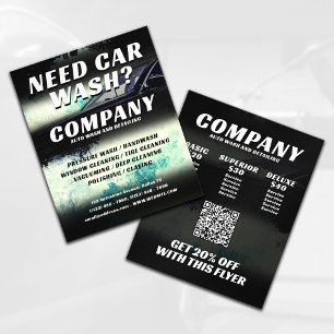 Flyer Salpicadura de agua para coche automotriz 