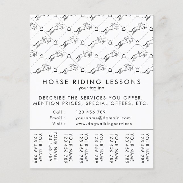 Flyer Saltando Caballo | Caballo | Entrenador de caballo (Frente)