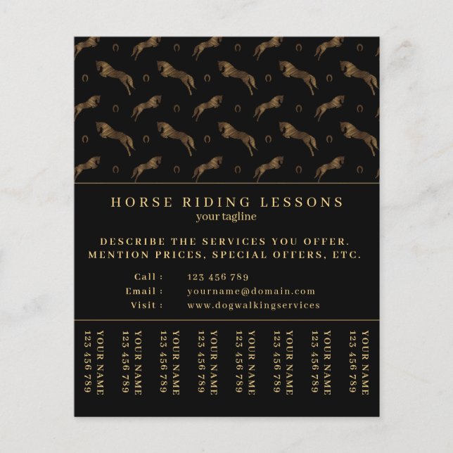 Flyer Saltando Caballo | Caballo | Entrenador de caballo (Frente)