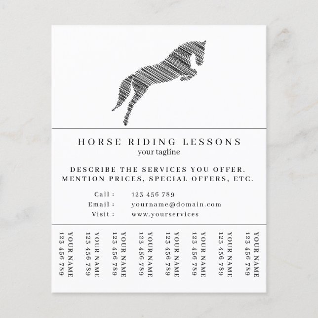 Flyer Saltando Caballo | Caballo | Entrenador de caballo (Frente)