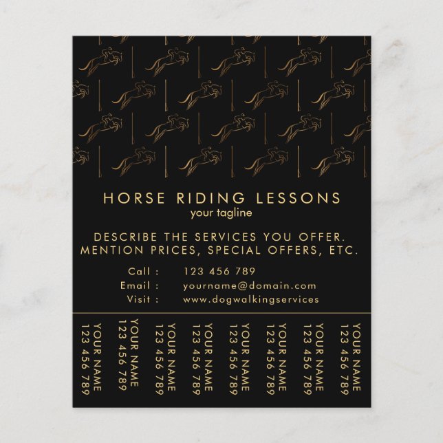 Flyer Saltando Caballo | Caballo | Entrenador de caballo (Frente)