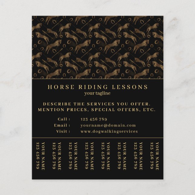 Flyer Saltando Caballo | Caballo | Entrenador de caballo (Frente)