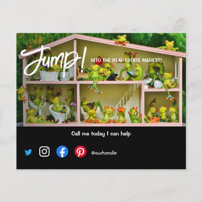 Flyer saltar al mercado inmobiliario vender hogar rana c (Frente)