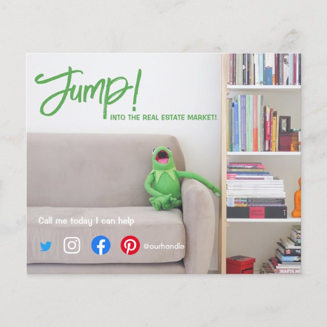 Flyer saltar al mercado inmobiliario vender rana de casa (Frente)