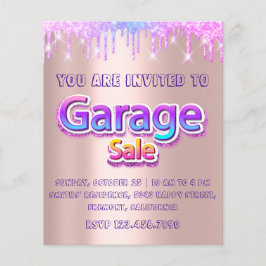Flyer Salto de yard Sale Holograph Drips Pink