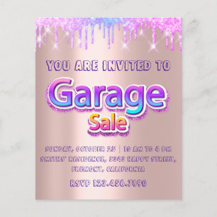 Flyer Salto de yard Sale Holograph Drips Pink