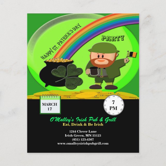 Flyer Salto del Día de San Patricio, Oro (Frente)